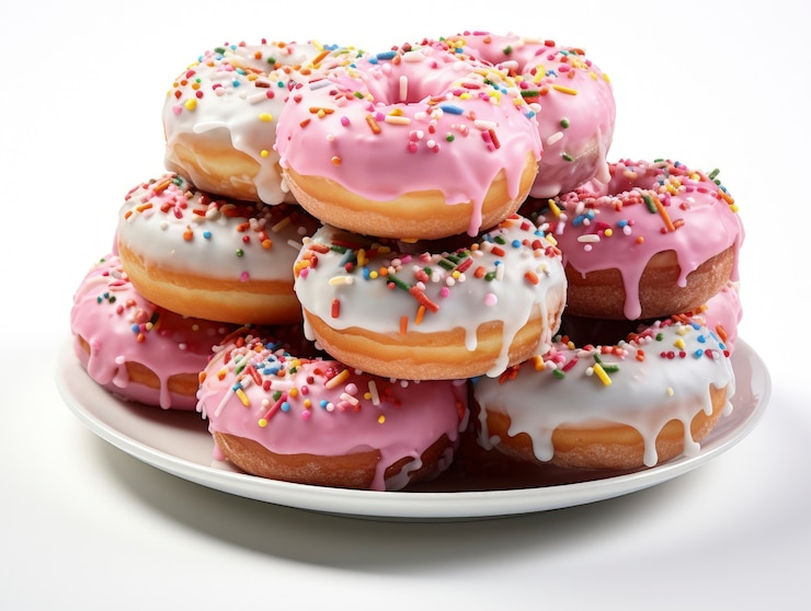 Free Photo delicious glazed doughnuts arrangement