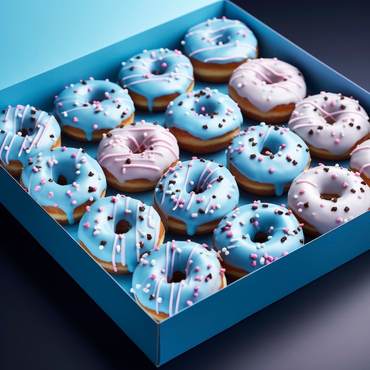 Free Photo delicious glazed doughnuts arrangement