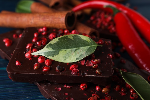 Free photo delicious gourmet food tasty chocolate with pepper