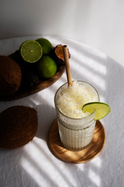 Delicious granita dessert with fruit flavoring