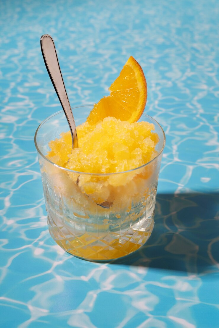 Free Photo delicious granita dessert with lemon