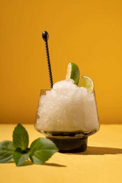 Delicious granita dessert with lime