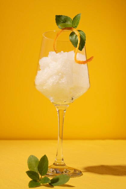 Delicious granita dessert with mint