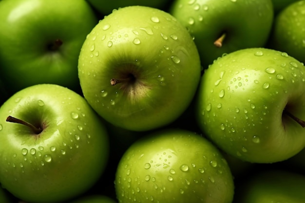 Free photo delicious green apples in studio