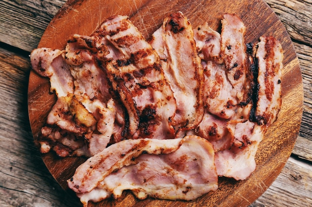 Delicious grilled bacon