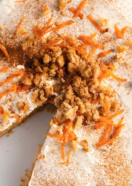 Delicious healthy dessert with carrot