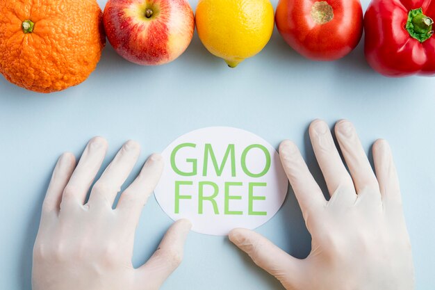 Delicious healthy gmo free fruit and hands