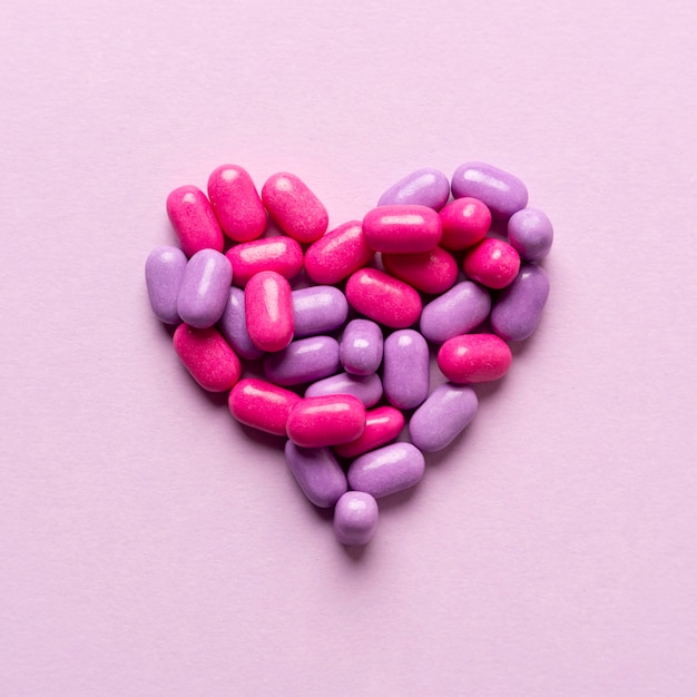 Free photo delicious heart candy concept