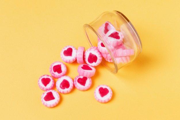 Delicious heart shaped sweets