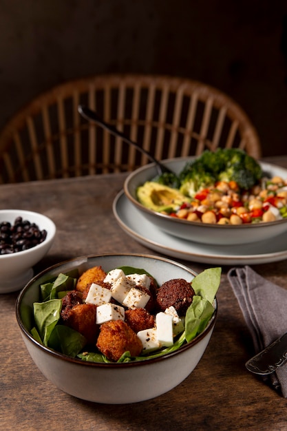 Free photo delicious high protein meal assortment