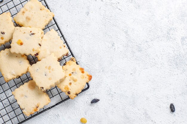 Delicious homemade cookies with raisins.