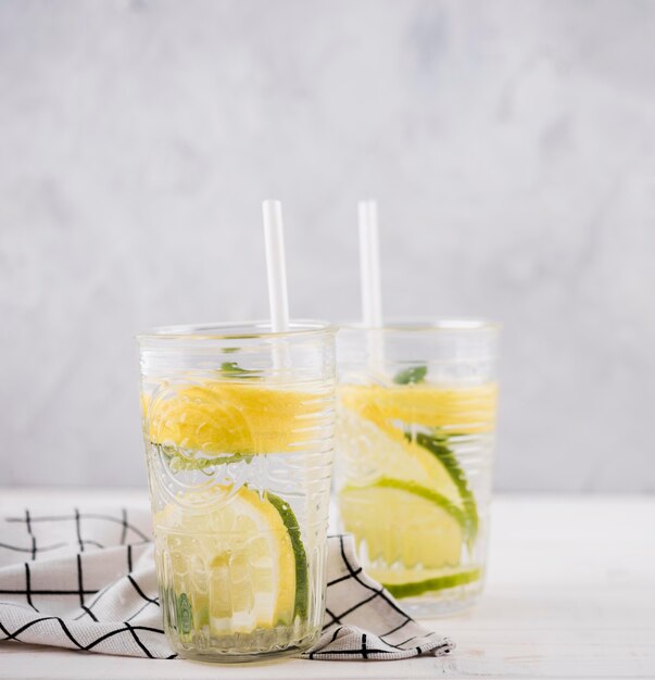 Delicious homemade lemonade glasses