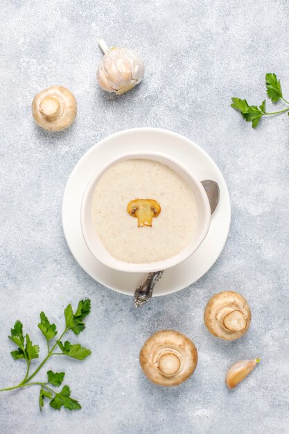 Delicious homemade mushroom cream soup