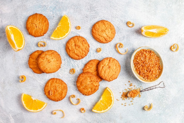 無料写真 おいしい自家製オレンジの皮のクッキー。