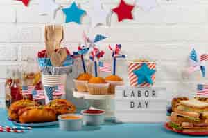 Free photo delicious hot dogs for the us labor day