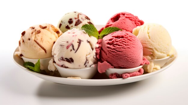 Delicious ice cream flavours arrangement