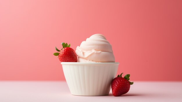 Delicious ice cream in studio