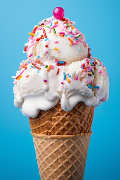 Delicious ice cream in studio