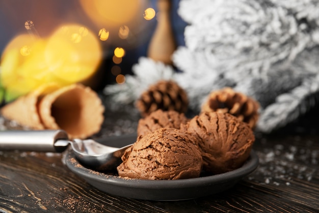 Foto gratuita delizioso gelato in inverno