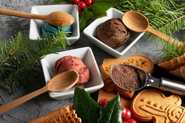 Foto gratuita delizioso gelato in inverno