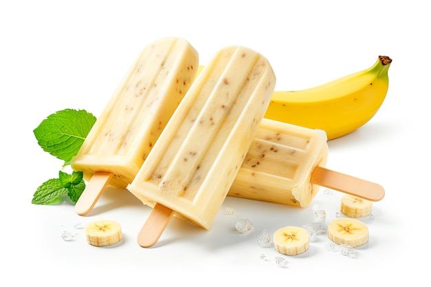 Delicious ice cream with banana