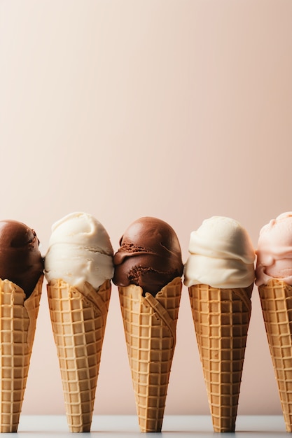 Free photo delicious ice creams arrangement