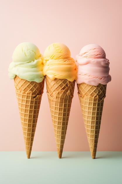 무료 사진 맛있는 아이스크림 배열