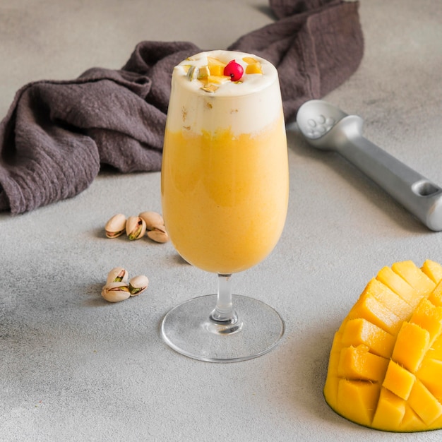 Foto gratuita deliziosa bevanda al mango indiano