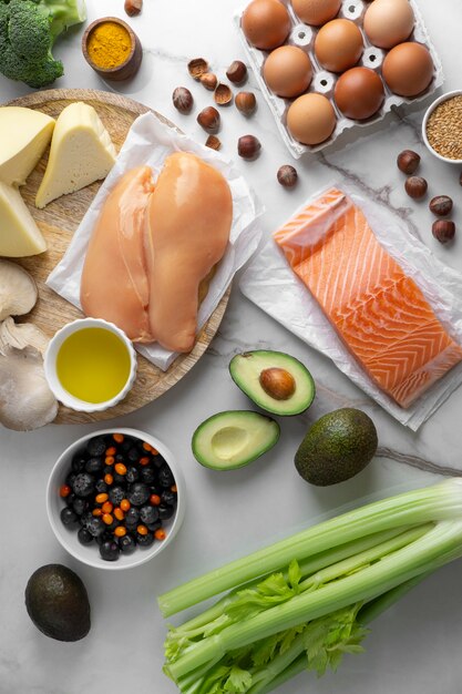 Delicious ingredients for keto diet