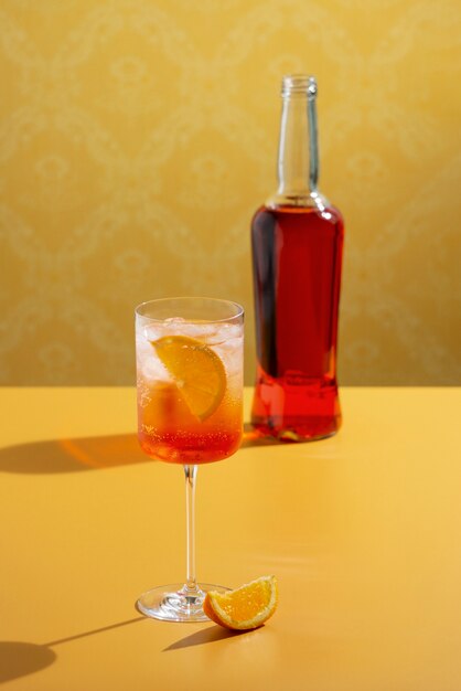 Delicious italian cocktail still life