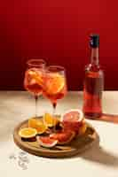 Free photo delicious italian cocktail with realistic background