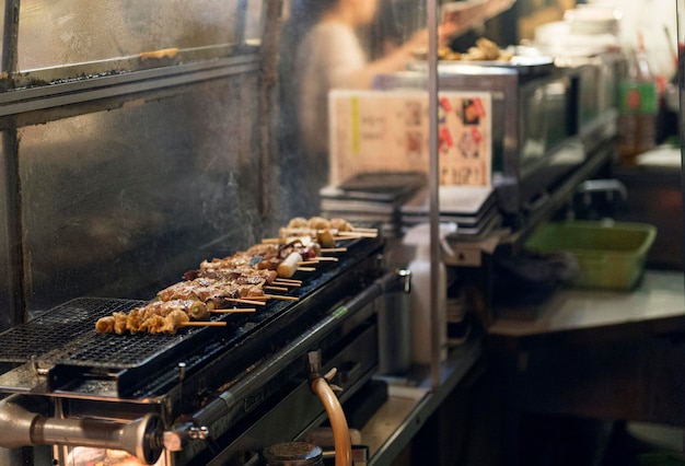 Delicious japanese food on the grill