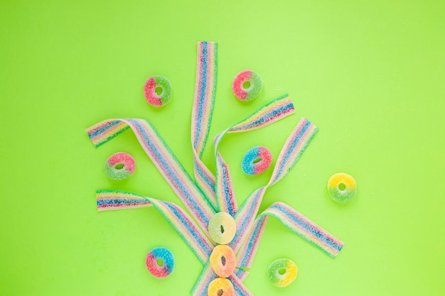 Delicious jelly strips and rings