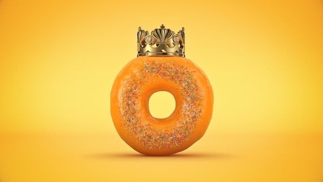 delicious king donut 3d rendering