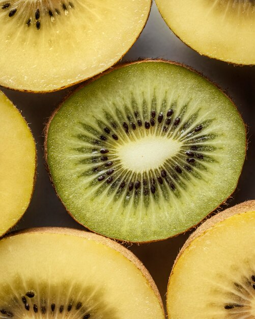 Delicious kiwi arrangement top view