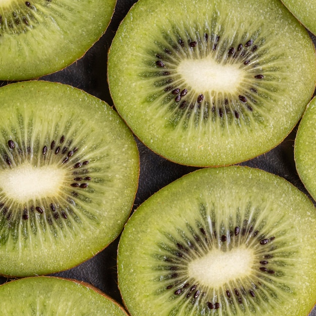 Delicious kiwi arrangement above view