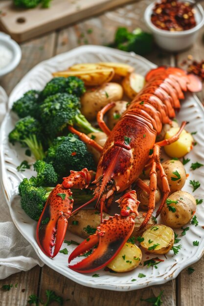 Free photo delicious lobster gourmet seafood