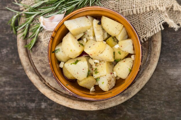 Delicious meal concept with potatoes