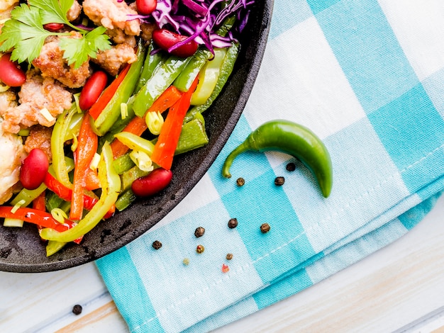 Delicious meat dish with vegetables