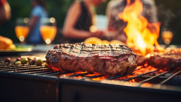 Delicious meat on table