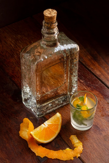 Delicious mezcal alcoholic beverage arrangement