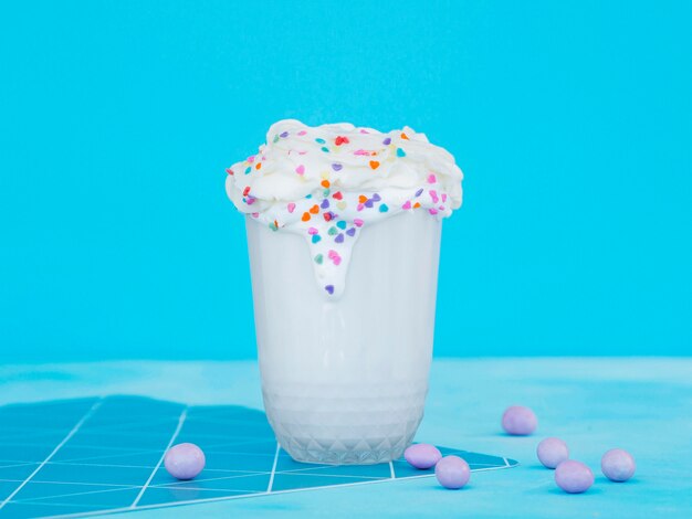 Delicious milkshake with sprinkles