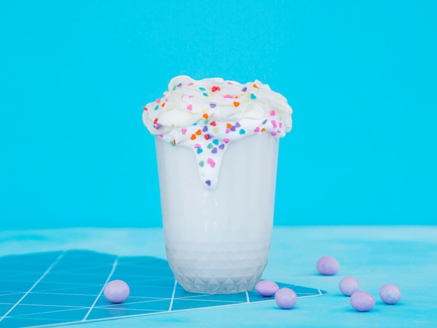 Delicious milkshake with sprinkles