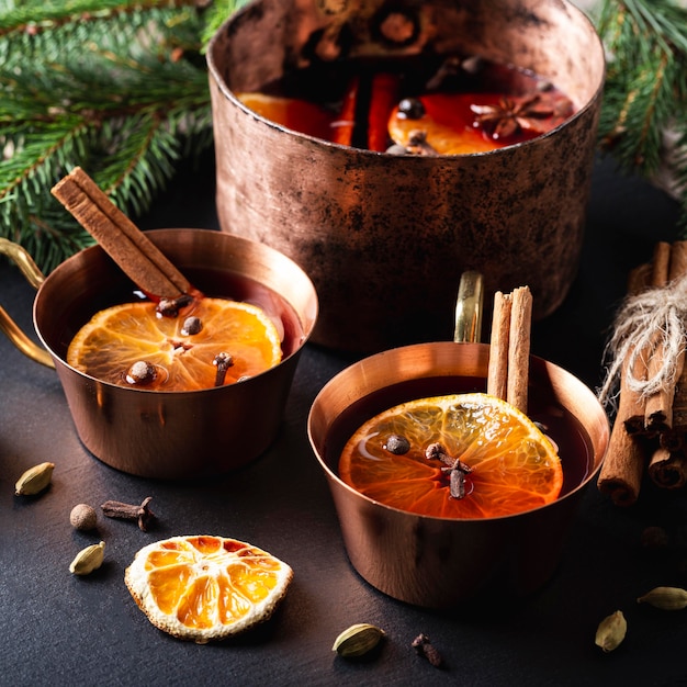 Delicious mulled wine drink concept