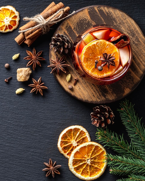 Delicious mulled wine drink concept