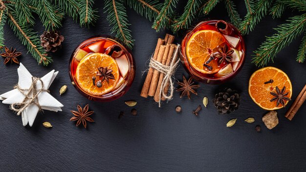 Delicious mulled wine drink concept