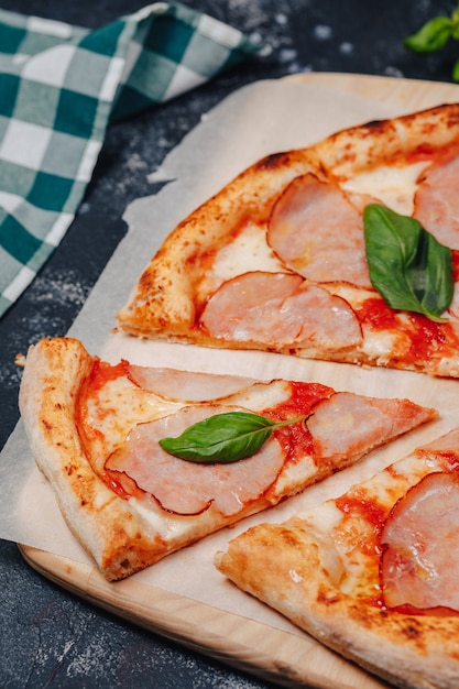 Delicious Neapolitan pizza on a board