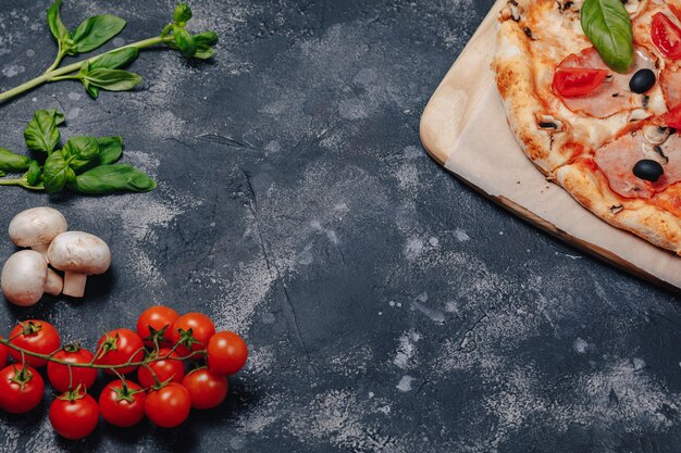 Delicious Neapolitan pizza on a board