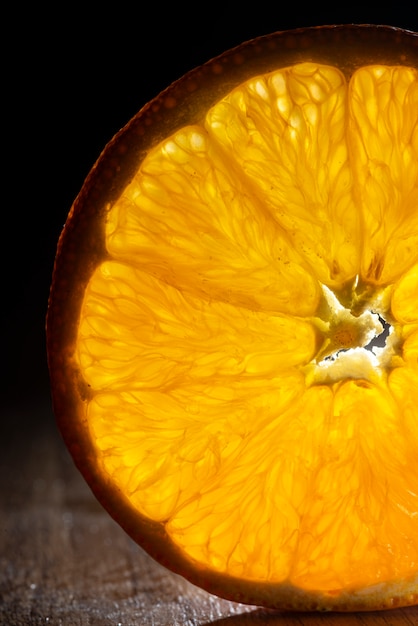Вкусная текстура дольки апельсина