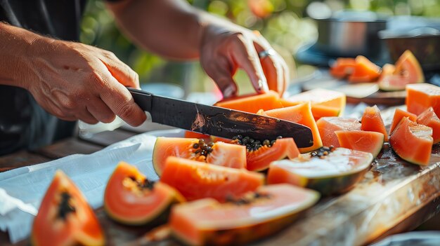 Free photo delicious  papaya still life